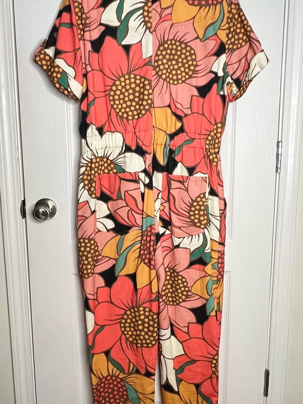 Farm Rio Sun flower Jumpsuit in Coral & Yellow - Picture 7 of 9